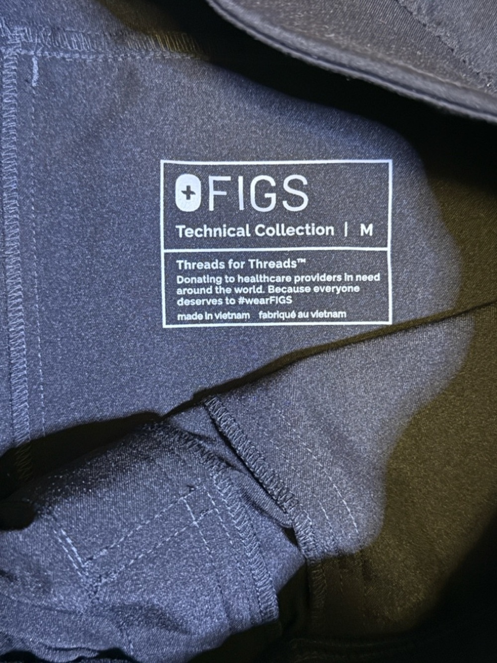 FIGS High Waisted Isabel Wide Leg Scrub Pants black size medium M NEW - Picture 3 of 4